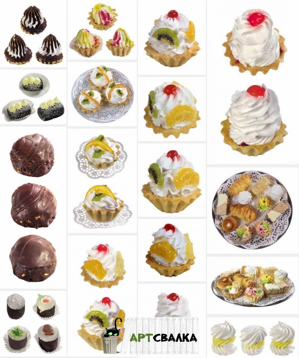 Бисквитные пирожные в шоколаде  hd + psd | Sponge cakes in chocolate hd + psd